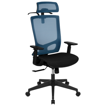 FLASH FURNITURE Office Chair, Mesh, Blue H-2809-1KY-BL-GG